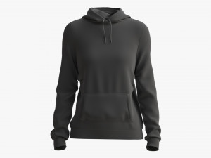 Hoodie with Pockets for Women Mockup 01 Black 3Dモデル