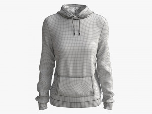 Hoodie with Pockets for Women Mockup 01 Black 3Dモデル