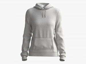 Sudadera con Capucha y Bolsillos para Mujer Mockup 01 Negro Modelo 3D