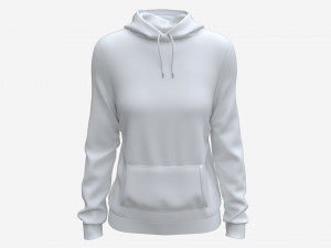 Hoodie with Pockets for Women Mockup 01 White 3Dモデル