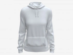 Толстовка с карманами для женщин Mockup 01 Белый 3D Модель
