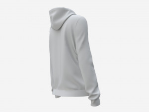 Hoodie with Pockets for Women Mockup 01 White 3D Модель