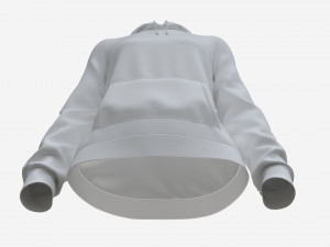 Hoodie with Pockets for Women Mockup 01 White 3D Модель