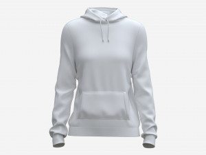 Hoodie with Pockets for Women Mockup 01 White 3D Модель