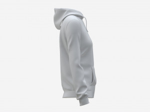 Hoodie with Pockets for Women Mockup 01 White 3D Модель
