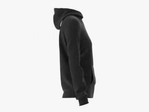 Hoodie with Pockets for Women Mockup 02 Black Model 3D