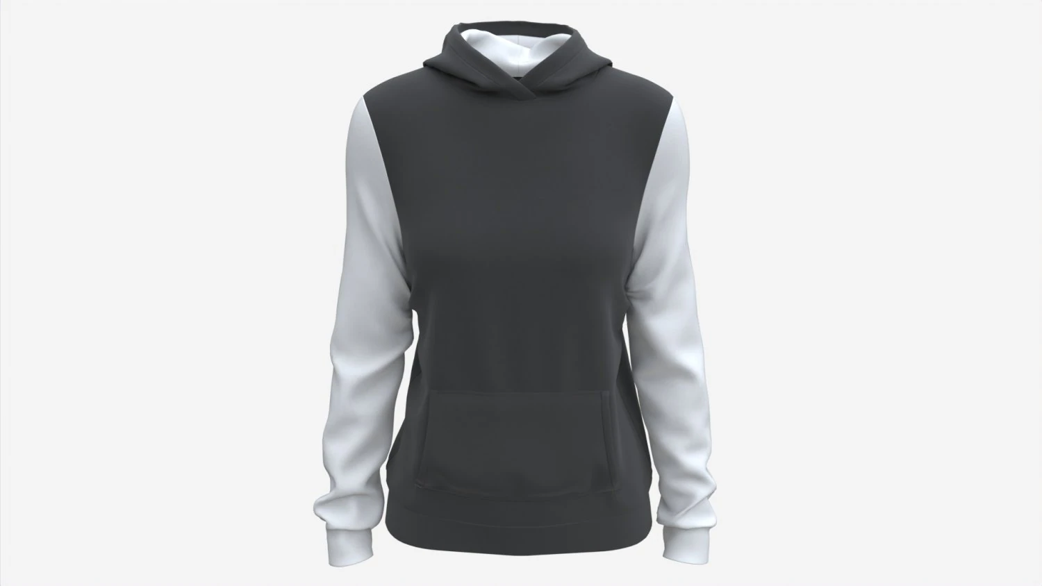 Hoodie with Pockets for Women Mockup 02 Black and White 3D Model .c4d .max .obj .3ds .fbx .stl .blend 