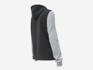 Hoodie with Pockets for Women Mockup 02 Black and White 3D 모델