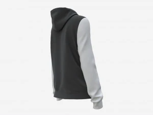 Hoodie with Pockets for Women Mockup 02 Black and White 3D Model
