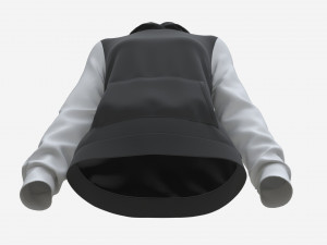 Hoodie with Pockets for Women Mockup 02 Black and White 3D 모델