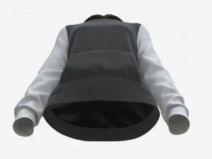 Hoodie with Pockets for Women Mockup 02 Black and White 3D Model