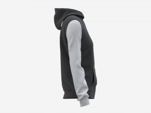 Hoodie with Pockets for Women Mockup 02 Black and White 3D 모델