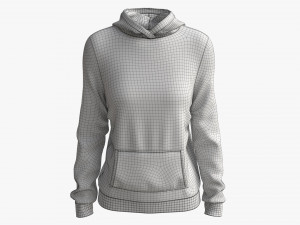 Hoodie with Pockets for Women Mockup 02 Black and White 3D 모델