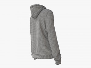 Hoodie with Pockets for Women Mockup 02 Black and White 3D 모델