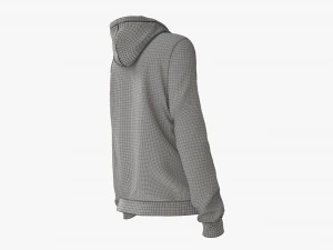 Hoodie with Pockets for Women Mockup 02 Black and White 3D Model