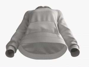 Hoodie with Pockets for Women Mockup 02 Black and White 3D 모델
