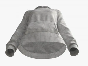 Hoodie with Pockets for Women Mockup 02 Black and White 3D Model