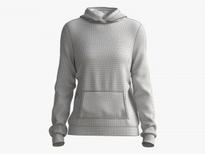 Hoodie with Pockets for Women Mockup 02 Black and White 3D 모델