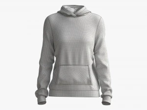 Hoodie with Pockets for Women Mockup 02 Black and White 3D Model