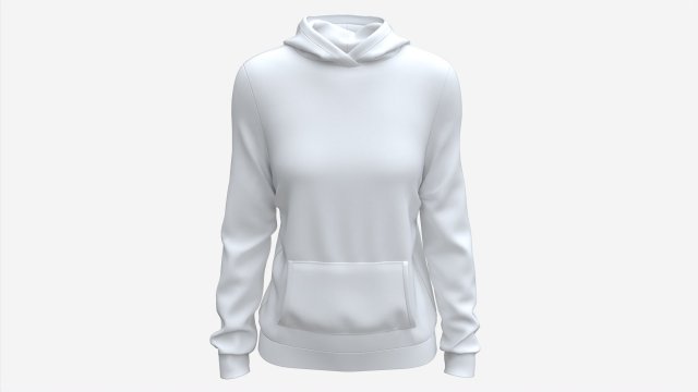 Hoodie with Pockets for Women Mockup 02 White Modelo 3D .c4d .max .obj .3ds .fbx .stl .blend 