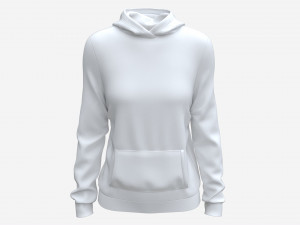 Hoodie with Pockets for Women Mockup 02 White 3Dモデル