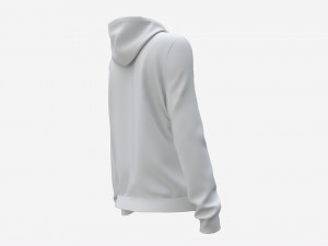 Hoodie with Pockets for Women Mockup 02 White Modelo 3D