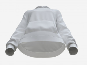 Hoodie with Pockets for Women Mockup 02 White Modelo 3D