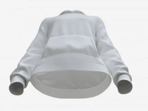 महिलाओं के लिए पॉकेट वाली हुडी मॉकअप 02 सफ़ेद 3D मॉडल