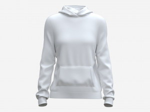 Hoodie with Pockets for Women Mockup 02 White Modelo 3D