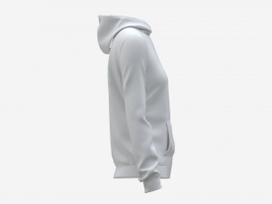 Hoodie with Pockets for Women Mockup 02 White Modelo 3D