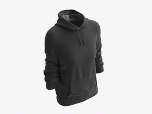 Hoodie with Pockets for Women Mockup 03 Black 3D-Modell