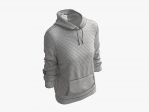Hoodie with Pockets for Women Mockup 03 Black 3D Model