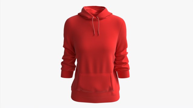 Hoodie with Pockets for Women Mockup 03 Red Modèle 3D .c4d .max .obj .3ds .fbx .stl .blend 