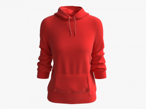 Hoodie with Pockets for Women Mockup 03 Red 3Dモデル