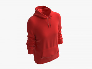 Hoodie with Pockets for Women Mockup 03 Red Modèle 3D