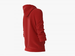 Hoodie with Pockets for Women Mockup 03 Red Modèle 3D