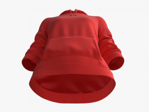 Hoodie with Pockets for Women Mockup 03 Red Modèle 3D