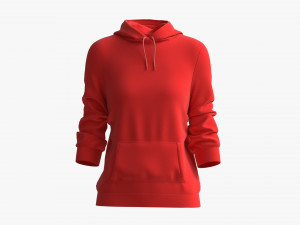 Hoodie with Pockets for Women Mockup 03 Red Modèle 3D