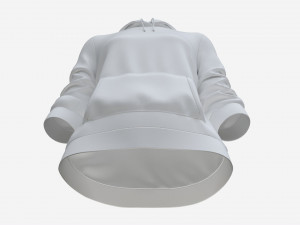 Hoodie with Pockets for Women Mockup 03 White 3D Model
