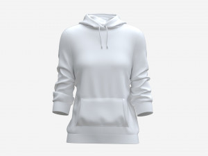 Hoodie with Pockets for Women Mockup 03 White 3D Model