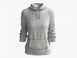 Hoodie with Pockets for Women Mockup 03 White 3D Model