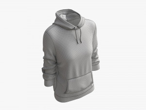 Hoodie with Pockets for Women Mockup 03 White 3D Model