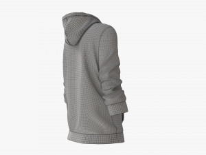 Hoodie with Pockets for Women Mockup 03 White 3D Model
