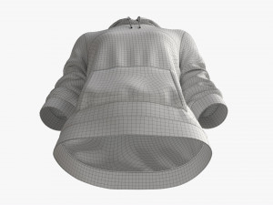Hoodie with Pockets for Women Mockup 03 White 3D Model