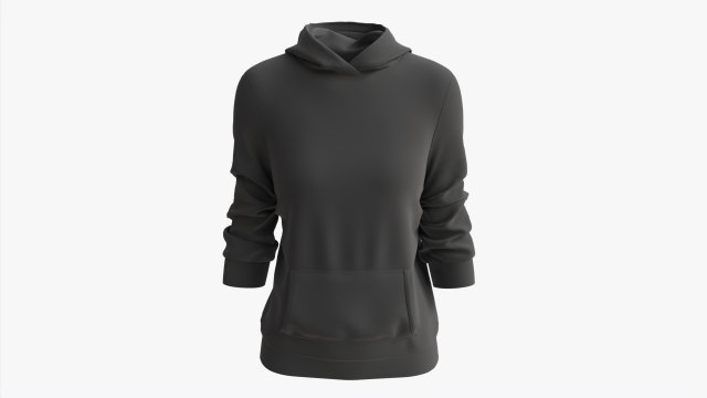 Hoodie with Pockets for Women Mockup 04 Black Modèle 3D .c4d .max .obj .3ds .fbx .stl .blend 