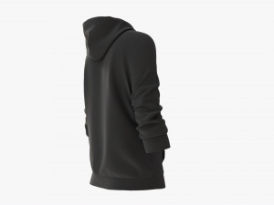 Hoodie with Pockets for Women Mockup 04 Black Modèle 3D