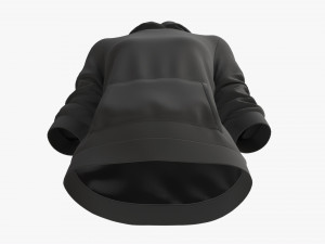 Hoodie with Pockets for Women Mockup 04 Black Modèle 3D