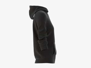 Hoodie with Pockets for Women Mockup 04 Black Modèle 3D