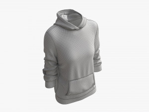 Hoodie with Pockets for Women Mockup 04 Black Modèle 3D