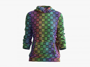 Hoodie with Pockets for Women Mockup 04 Black Modèle 3D